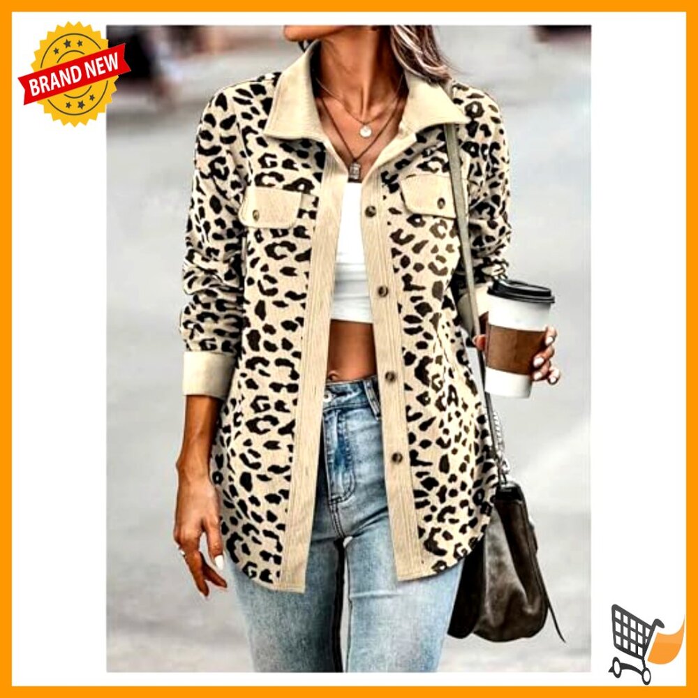 Leopard Print Button Down Blouse Long Sleeve Coll… - image 3